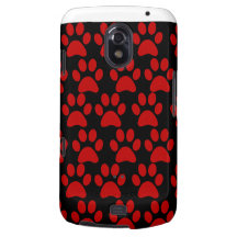Cute Puppy Dog Paw Prints Red Black Samsung Galaxy Nexus Case