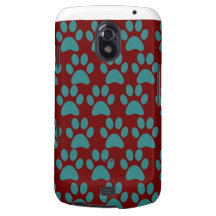 Cute Puppy Dog Paw Prints Red Blue Galaxy Nexus Cover