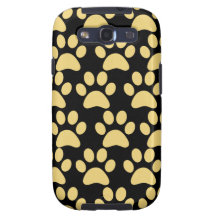 Cute Puppy Dog Paw Prints Tan Black Galaxy S3 Cover