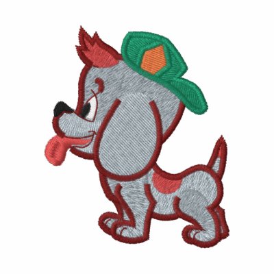 Cute  Puppy Dog Wearing Hat Embroidered Polo Shirt by silly_strings