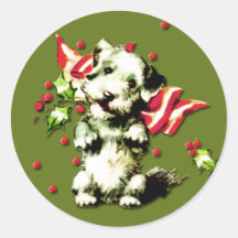 Cute Puppy Holiday Sticker