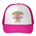 Cute Puppy Pink Heart Shirt Hat