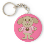 Cute Puppy Pink Heart Shirt Keychains