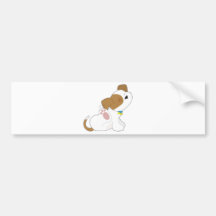 Cute Puppy Scratching Bumper Sticker