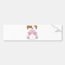 Cute Puppy Slippers Bumper Stickers