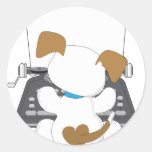 Cute Puppy Typewriter Stickers