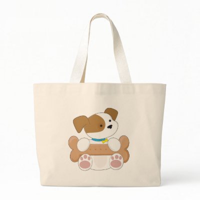 Cute Puppy With a Snack Bags by mariabellimages