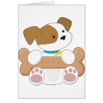 Cute Puppy With a Snack Card