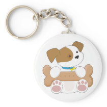 Cute Puppy With a Snack Key Chains
