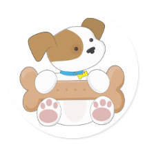 Cute Puppy With a Snack Sticker