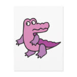 cute purple alligator postcard