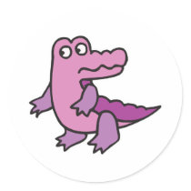cute purple alligator sticker