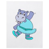 cute purple ballerina ballet hippo character personalized flyer