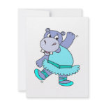 cute purple ballerina ballet hippo character custom invite