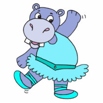 cute purple ballerina ballet hippo character acrylic cut outs