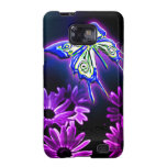 Cute Purple Butterfly & Daisy Samsung Galaxy S2 Cases