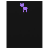 Cute Purple Cat. Cat Cartoon on Black. Customized Letterhead
