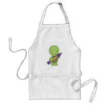cute purple crayon turtle apron