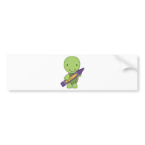cute purple crayon turtle bumper stickers