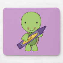 cute purple crayon turtle mousepads