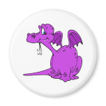 Cute Purple Dragon Baby Refrigerator Magnet