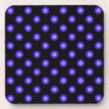 Cute purple flower pattern drink coaster
