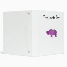 Cute purple hippo 3 ring binders