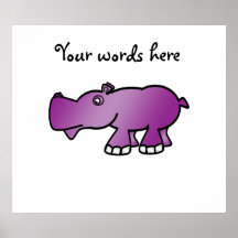 Cute purple hippo print