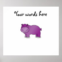 Cute purple hippo print