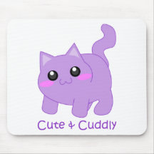 cute purple kitten mouse pads
