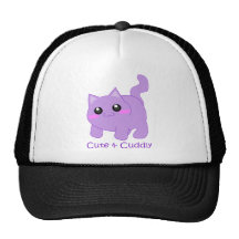 cute purple kitten trucker hats