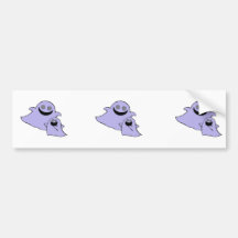 cute purple momma and baby ghosts bumper sticker