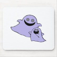 cute purple momma and baby ghosts mousepads