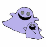 cute purple momma and baby ghosts photo cutouts