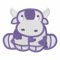 Cute Purple MOO Cow (MOO! on sleeve)