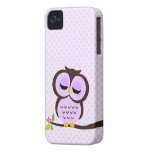 Cute Purple Owl Case for the iPhone 4 iPhone 4 Case-Mate Cases