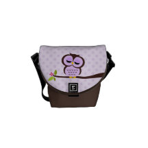 Cute Purple Owl Commuter Bags