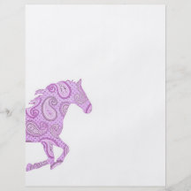Cute Purple Paisley Horse Flyer Design