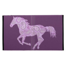 Cute Purple Paisley Horse iPad Folio Cases
