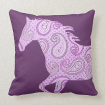 Cute Purple Paisley Horse pillows