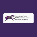 Cute Purple Spider Return Address Avery Label labels