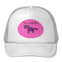 Cute purple zebra pink hearts mesh hats