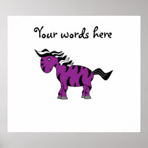 Cute purple zebra posters