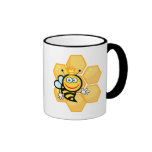 cute queen bee and beehive coffee mug