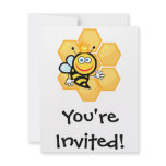 cute queen bee and beehive personalized announcement
