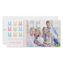 Cute Rabbits Happy Easter Personalized Photo Card