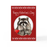 Cute Raccoon Blowing Kisses for your Valentine Cards