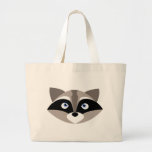 Cute Raccoon Face Canvas Bags