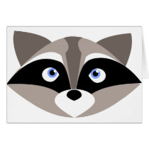 Cute Raccoon Face Greeting Cards