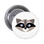 Cute Raccoon Face Pinback Buttons